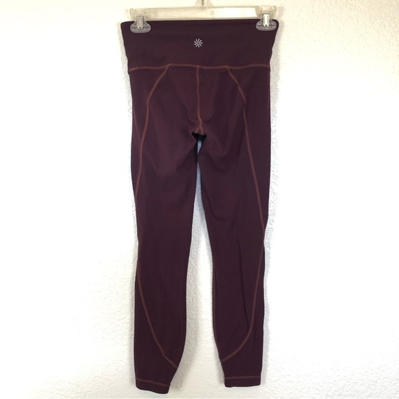 Athleta Salutation 7/8 Burgundy Ankle Leggings XS - Picture 5 of 9